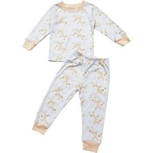 NWT WILD WAWA Holiday Pajamas, Blue Reindeer, Pima Cotton 2/3T